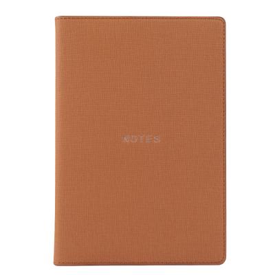 China Printed Embossed LOGO Leather Cover Hardcover High Quality Plain Paper Notebook Exercise Book Diary Book Embossed Book for sale