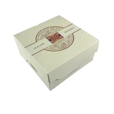 China Materials Recycled In Stock 20*20*10cm Red Color Cream And Cake Delivery Paper Box Bakery Packing Box 150 Pcs Per Pack for sale