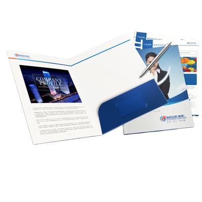 China With Pocket And Card Slot Company Business Promotion Advertising Paper Folder With Custom Printing for sale