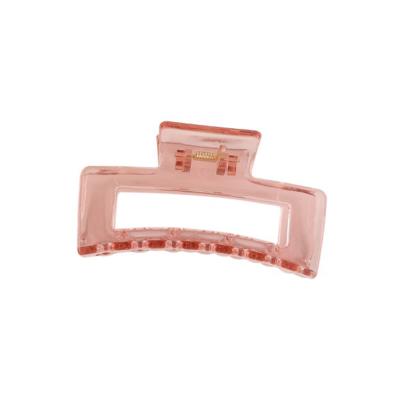 China Simple Geometric Square Style Resin Hair Claw Pure Transparent Plastic Acrylic Solid Color Hair Claw Clip ZJ0050 for sale