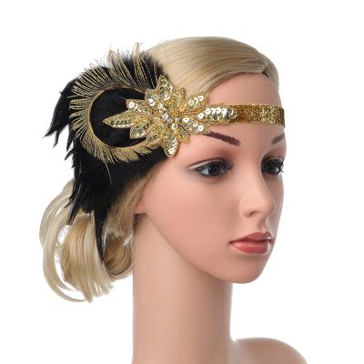 China Fashion Halloween Carnival Party Peacock Feather Fascinator Feather Headpiece Crown Headdress for sale