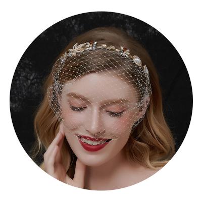 China Vintage Style Retro White Net Pearl.Retro Vintage Baroque White Net Headband Crystal Headbands Multi For Women 2020 for sale