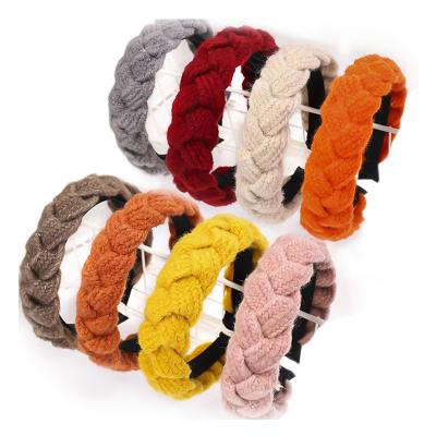 China Factory direct winter Korean style handmade rope women's knitting headband Christmas gift headband wholesale wide for sale