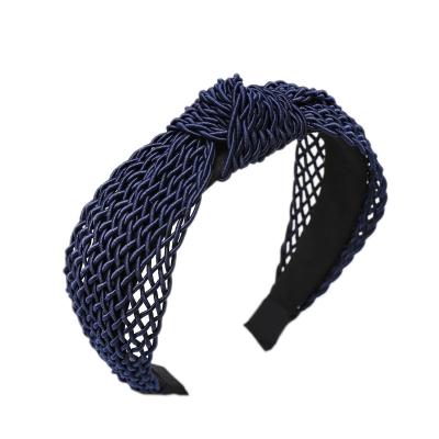 China Korean wholesale solid pure handmade factory direct rope color weave rope color style women headband wide headband for sale