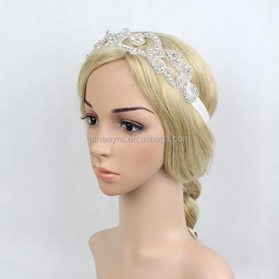 China Exclusive Cloth Style Crystal Bridal Headpiece Headband Wedding Hair Accessories for sale