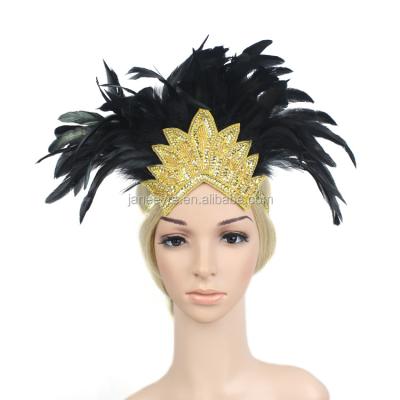 China Ladies Feather Adults Carnival / Christmas Mardi Gras Fancy Dress Party Accessories Feather Headband Headdress for sale