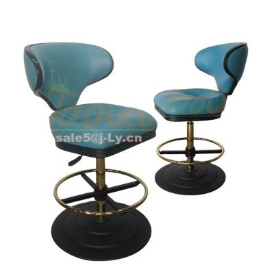 China 360 Degree Rotating Original Good Quality K1052 Chair Slot Machine Bar Stool Blackjack Swivel Poker Table Gaming Bar Chair Leather Casino Chairs for sale