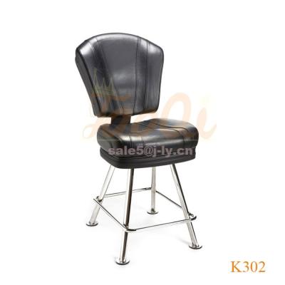 China 360 degree rotating or auto-return& Auto-Rise Gaslift K302 Casino Table Chairs Swivel Bar Stool Chromed Slot Machine Piglet Baccarat Game Base Seating Bar Chair for sale