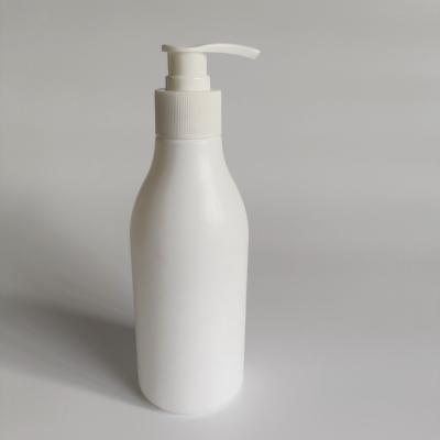 China 300ml HDPE Plastic Round Shape Liquid Lotion Pump Shampoo Packing Bottle for sale