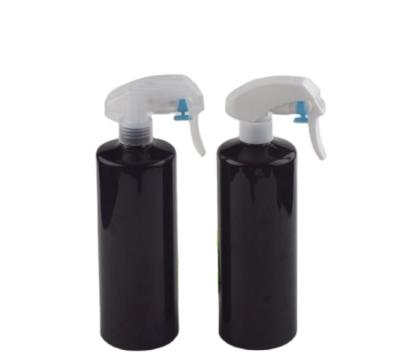 China 500ML PET Chemical Black Flat Shoulder Car Spray Cleaning Bottle for sale