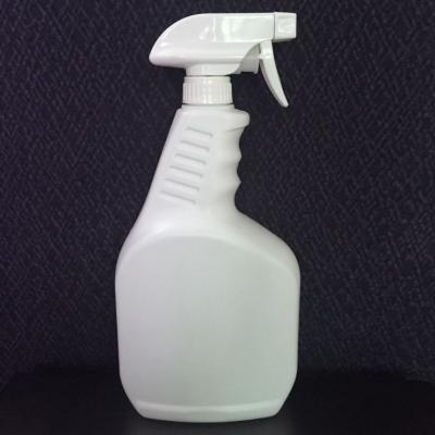 China High Quality White Chemical Spray Bottle 1l Chemical Cleaning Liquid HDPE Spray Packing Plastic Cleaning Bottles for sale