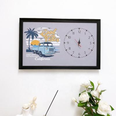 China Morden News Vintage Vintage Car Photo Picture Frame Wall Clocks Large Decorative Clocks for sale