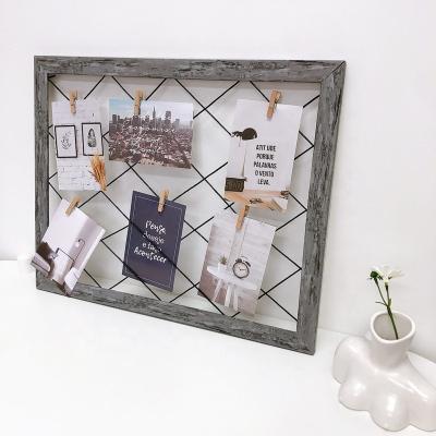 China Hot Selling Picture Frame Decorative Table Clip Holder Memorial Photo Collage Picture Frames with Grid and Clip for sale