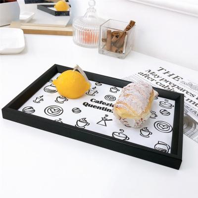 China New Holiday Wooden Nutcracker Decoration Wooden Breakfast Food Tray Home Decor Serving Tray With Canvas for sale