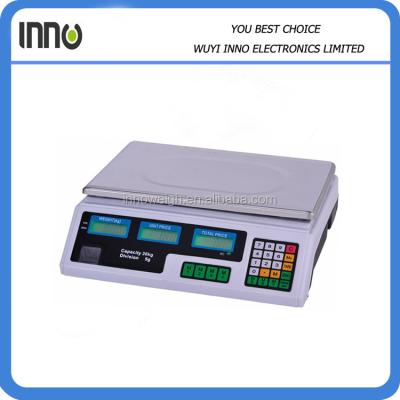 China electronic price calculation scale, 30kg scale, PZB digital price scale for sale