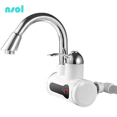 China Latest Thermostatic Faucets Kitchen Bathroom Heater System 3000w LED Display Hot Water Faucet With Sprayer for sale