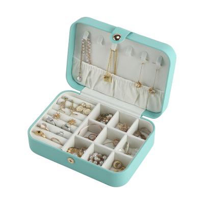 China Wholesale Custom Leather Jewelry Package Logo Luxury PU Travel Jewelry Box Organizer Necklace Ring Earring Jewelery Storage Packaging Gift Case for sale