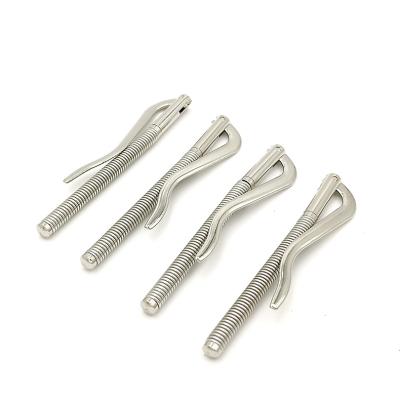 China high quality nickel free custom design fashion spring clips fasteners metal spring silver dollar clip clasp, snap hook, spring clip for sale