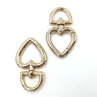 China nickel free heart shaped ring clasp swivel snap hooks spring hook door ring for handbag heart shape spring ring for sale