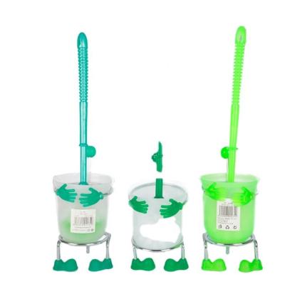 China 2021 Direct Selling New Viable Cute Frog Shape Decontamination Toilet Brush With Base for sale