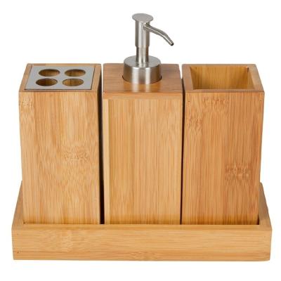 China 2022 Sustainable Selling Best Products Bathroom Sets Bamboo Type Toothbrush Holder for sale