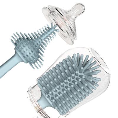 China Viable Custom Silicone Bottle Cleaning Brush OEM ODM Silicone Bottle Brush Baby Bottle Cleaning Brush for sale