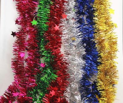 China Outdoor Landscaping Metallic Christmas Tinsel Garland Hanging Christamas Decoration Xmas Wall Twist Decorations for sale