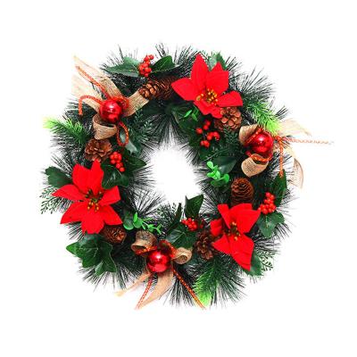 China Christamas Decoration Christmas Wreath Artificial Flowers Wreath For Front Door Indoor Outdoor Wall Wedding Party for sale