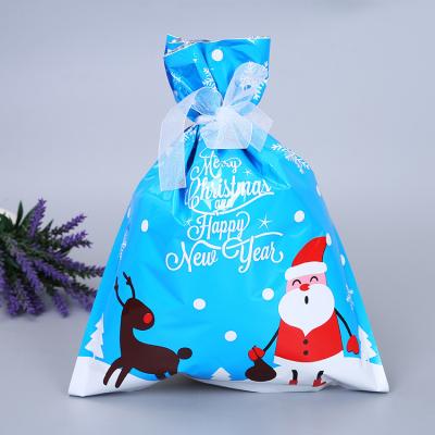 China Christamas Home Decoration Santa Christmas Party Bags Candy Packaging Plastic Crispy Drawstring Bag Merry Christmas Decorations Gift Bags for sale