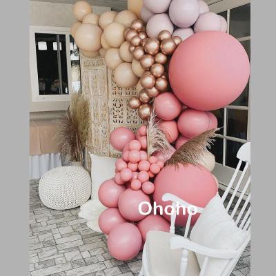 China Advertising Toy Gold Pink White Orange Balloons Macaron Latex Retro Balloons Garland Arch Kit for Birthday Wedding Anniversary Supplies for sale