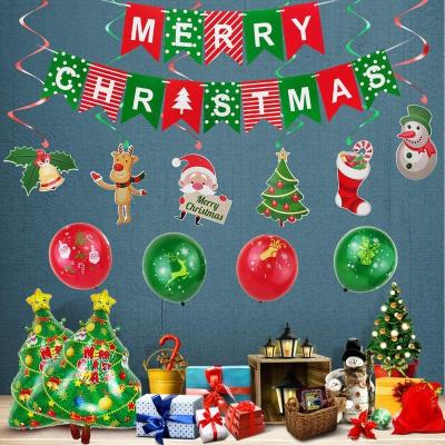 China Advertising Christmas Santa Tree Gift Decoration Foil Balloon Set Toy New Style Merry Christmas Aluminum Foil Balloon for sale