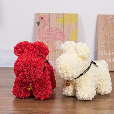 China Fashional Beauty Pe Roses Wholesale Artificial Teddy Flower Valentine Gift 25cm Pe Foam Teddy Bear 25cm Rose Bear for sale