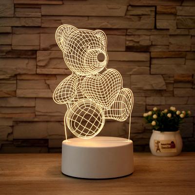 China Modern Custom Creative Anime Photo Simplicity 3D Illusion Desk Base Christmas Lamp Kids Room Decor LED Acrylic Night Light for sale