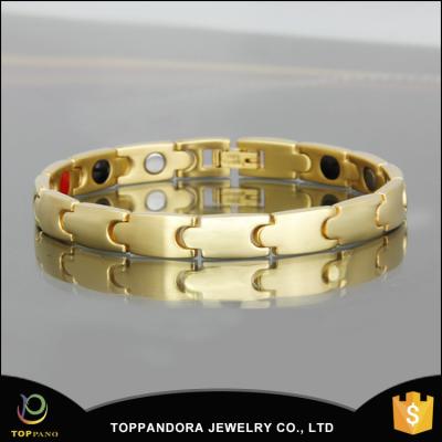 China Wholesale Decorative Energy Health Care China Factory Price Jewelry And Bracelet Fashion Golden 4 In 1 Bio Energy Stainless Steel Magnetic Bracelet for sale