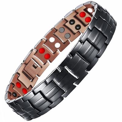 China 4in1 Dual Line Black Energy IPG Copper Plating 99.95% Pure Copper Magnetic Bracelets for sale