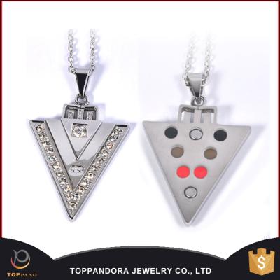 China Energy Health Care New Arrival Fashion Design High Quality Silver Plating Jewelry and Jewelry 316L Stainless Steel Decorative Lucky Triangle Pendant for sale