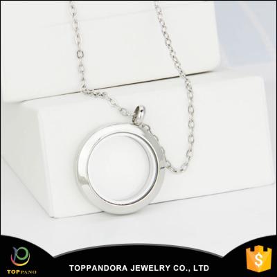 China Anniversary Stainless Steel Rose Gold Color Round Magnet Glass Pendant Floating Pendant Charm For Necklace for sale