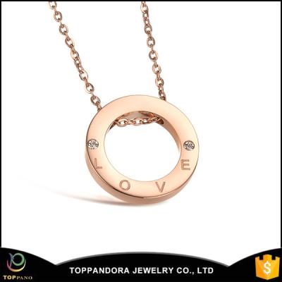 China Wholesale Couples Gold Jewelry Simple Design Round Ring Pendant Anniversary Pendant For Couples for sale