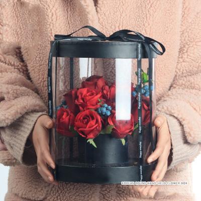 China Festival decoration selection Valentine Christmas gift round the Korean hand turnout flower box flower packing box bouquet rose box for sale