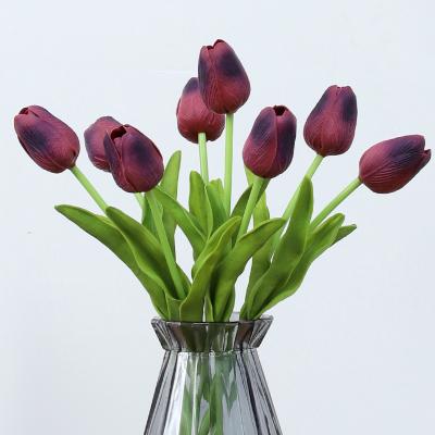 China Decoration Wedding Artificial Flower Many Color Tulips Tulip Flowers Pu Tulip Table Flower 34cm Silk Artificial Flowers for sale