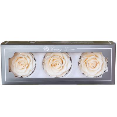 China Various Parts 7-8CM Preserved Flowers Flower Immortal Rose Head Gift Box Preserved Flower Rose Eternal Life Flower Material for sale