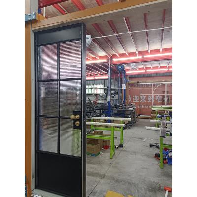 China Decoration Frame Slim Bedroom Swing Door Interior Aluminum Glass French Doors Single Swing Door for sale