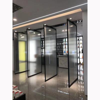 China Aluminum modern pivot door supermarket decoration exterior tempering revolving doors glass-glass revolving door for sale