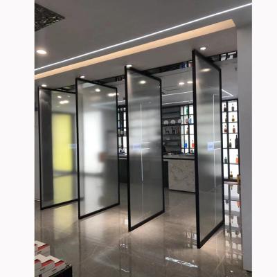 China Decoration Tempering Supermarket Glass Interior Soundproof Revolving Glass Doors Aluminum Pivot Door for sale