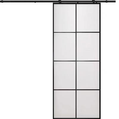 China Modern Accessories Kit Aluminum Barn Door Soundproof Sound Insulation Kitchen Hardware Sliding Barn Door Glass Barn Doors for sale