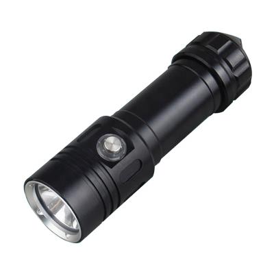 China Wholesale Emergency Scuba Aluminum Scuba Led Flashlight Mini Diving Torch Underwater Portable 50m 18650 26650 Diver Torches for sale