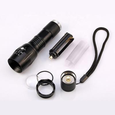 China Super Bright Powerful Buzz Flashlight 18650 Emergency High Power Rechargeable Flashlight Tactical Led Flashlight for sale