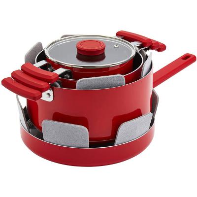 China High Quality Nonstick Aluminum Stocked 4pcs Pan Stainless Steel Handle Cookware Pressed Nonstick Cookware Cookware Set of Pots for sale