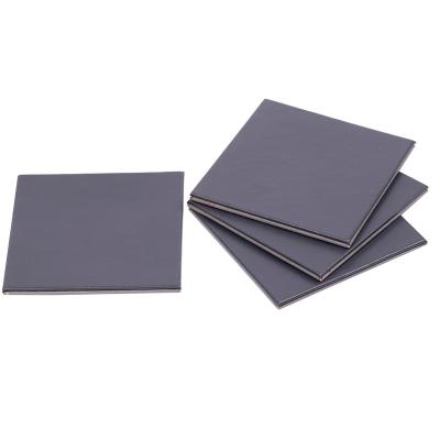 China Minimalist Two Color Leather Coaster Cup Holder Mat Shape Natural OEM Tripod Coaster Place Mat for sale