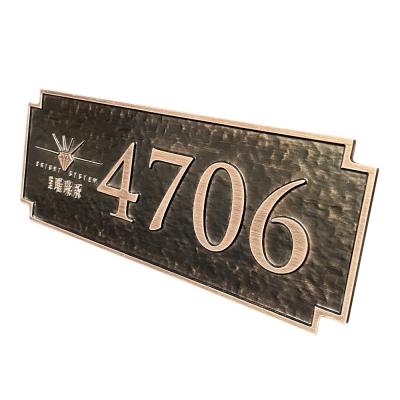 China Metal Door Plate Alphabet Letter Sign Modern Fine Carving Home Sign Customized Wall Mounted Signage for sale